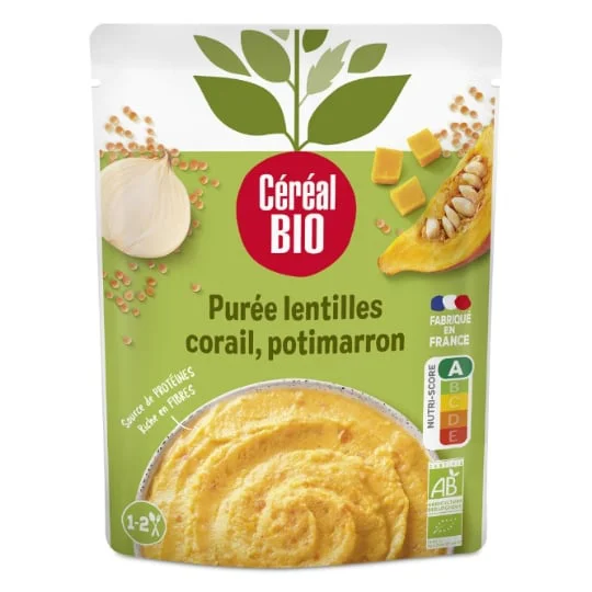 Purée de lentilles corail, potimarron Bio