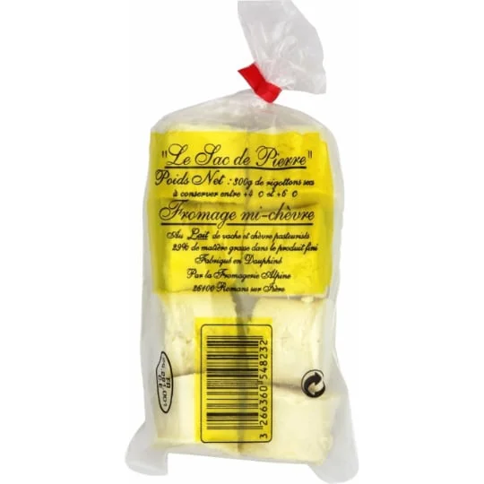 Fromage Mi-chèvre Au Lait de Vache et de Chèvre Pasteurisés 29% Mat.Gr.