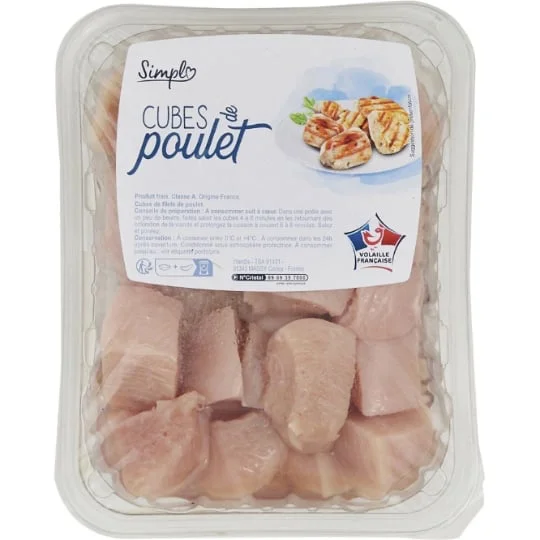 Cubes de poulet blanc