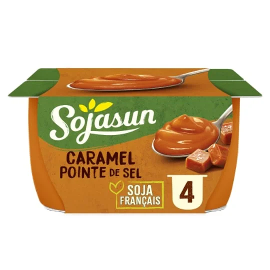 Dessert végétal soja caramel pointe de sel