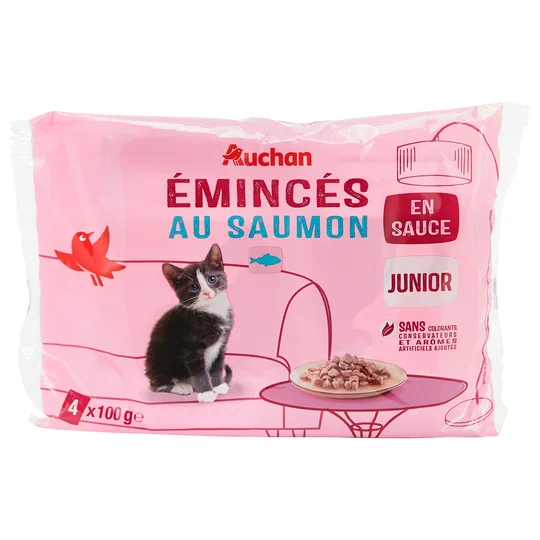 Emincés en sauce au saumon pour chat junior