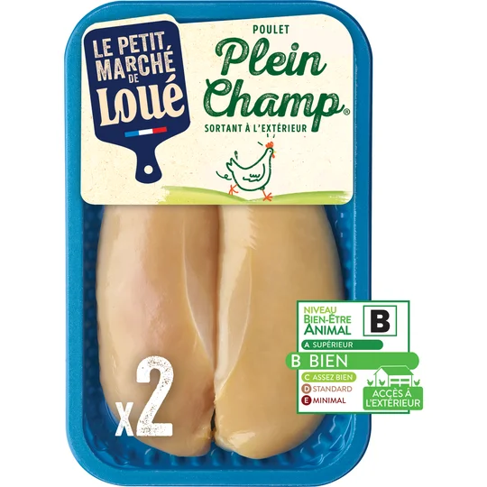 Filet de poulet jaune Plein Champ Loué x2
