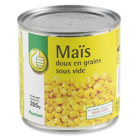 Maïs doux en grains sous vide
