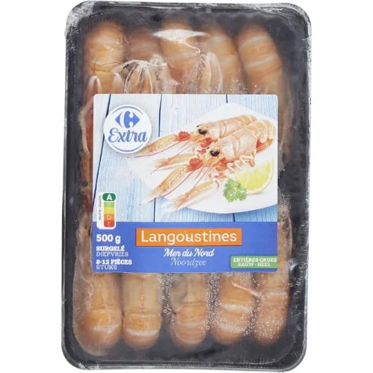 Langoustines entières crues
