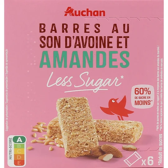 Less Sugar Barres au son d'avoine et amandes