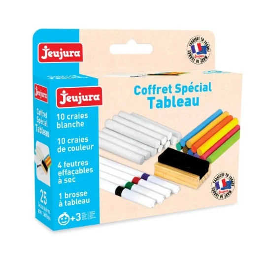 Coffret Craies, feutres, et brosse à tableau