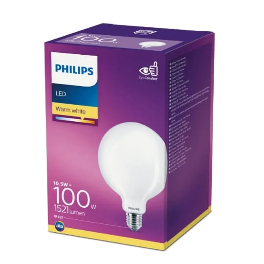 Ampoule LED E27 Globe Blanc-chaud 100W x1