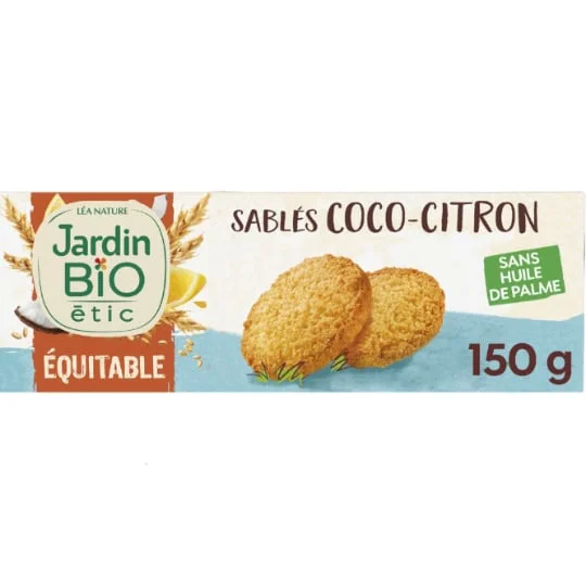 Biscuits sablés noix de coco citron Bio