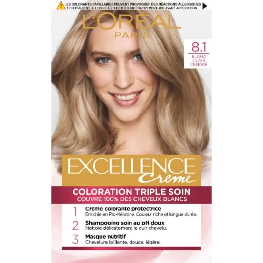 Coloration Cheveux 8.1 Blond clair cendré