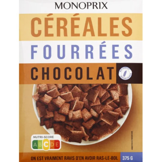 Céréales fourrées chocolat