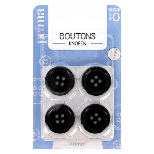Boutons Noir 20mm