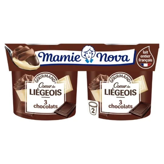 Coeur de liégeois aux 3 chocolats