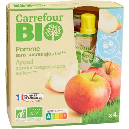Compote bio pomme sans sucres ajoutés