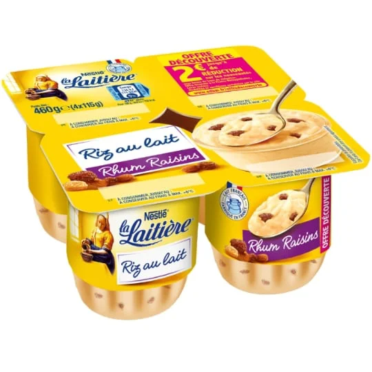 Desserts riz au lait rhum raisins