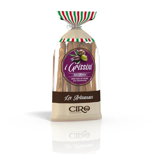 Grissini biscuits salés aux olives sans huile de palme