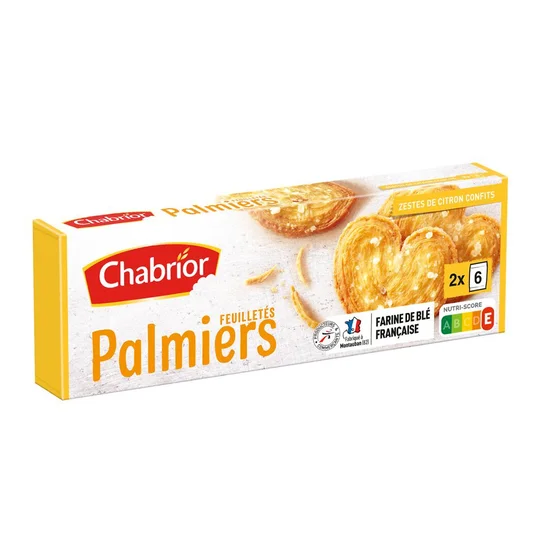 Feuilletés Palmiers zestes de citron confits