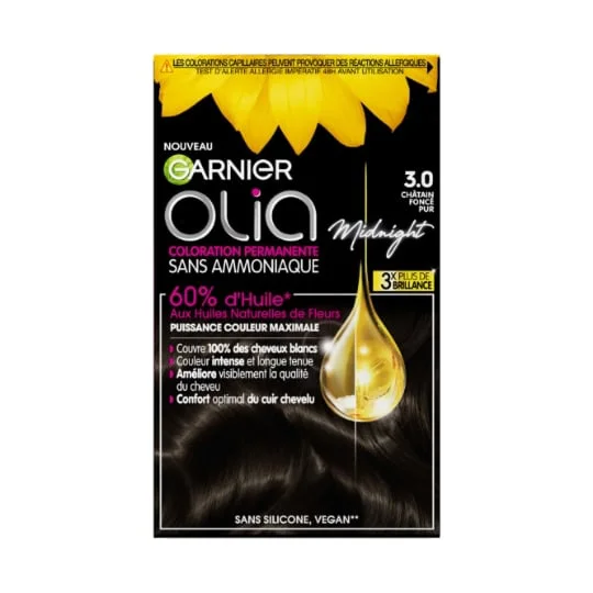 Coloration Cheveux Permanente Sans Amoniaque 3.0 Chatain Foncé Pur