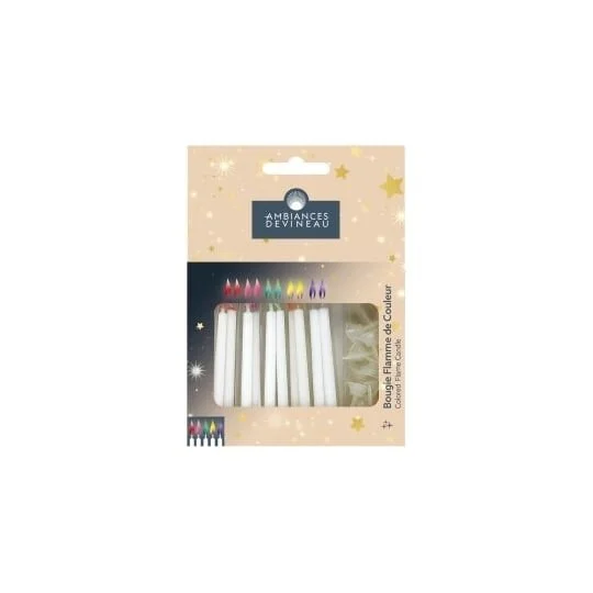 Lot de 10 bougies blanches Flamme