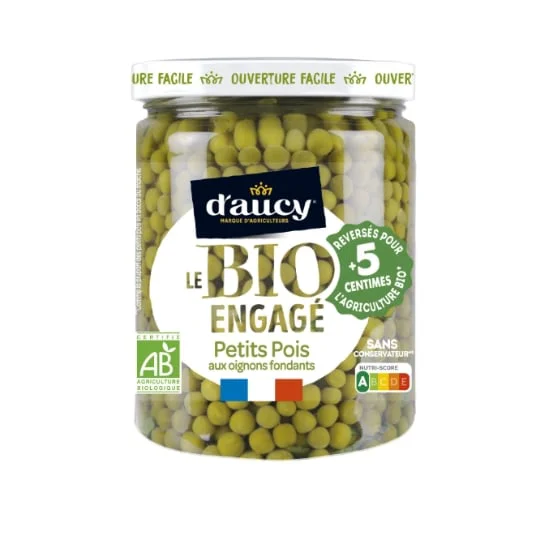 Petits pois aux oignons fondants Bio