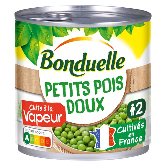 Petits pois doux cuits à la vapeur