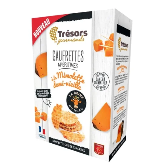 Gaufrettes apéritives à la mimolette demi-vieille