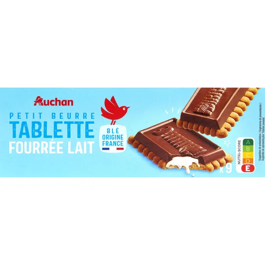 Petits beurre avec tablette fourée au lait