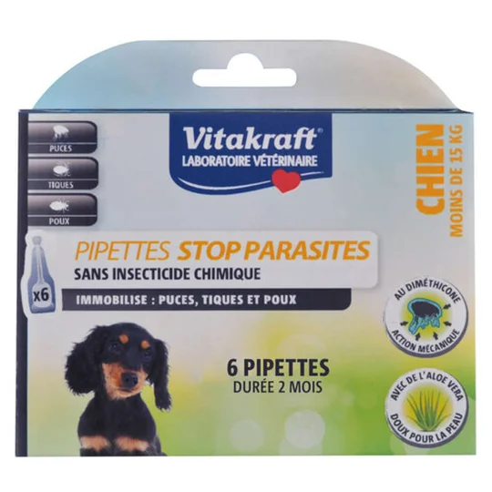 Pipettes Parasites pour Chien de x6 Pipettes