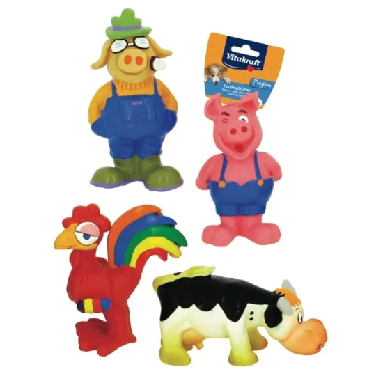 Jouet à mâcher animaux de la ferme assortis latex