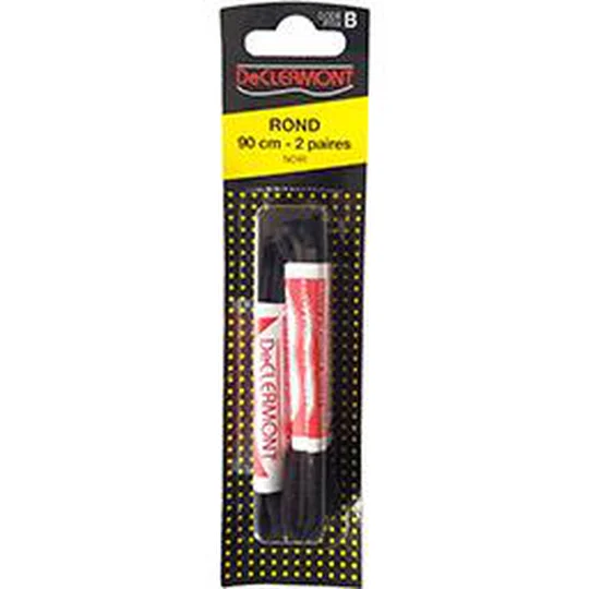 Lacets ronds noirs 90cm