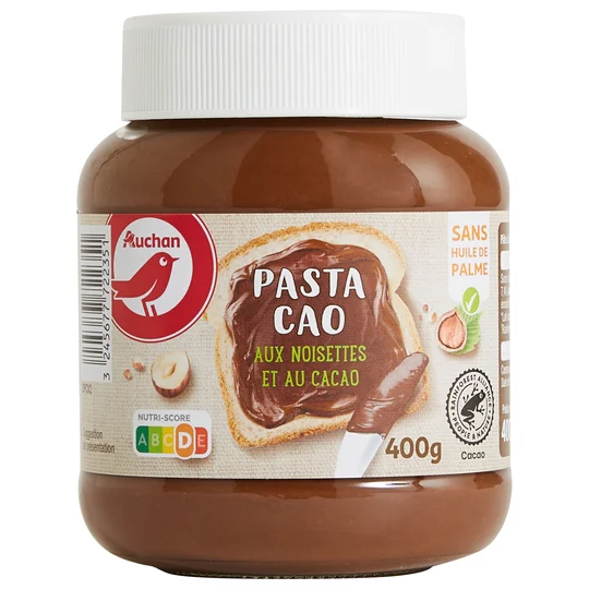 Pasta cao Pâte à tartiner cacao et noisettes sans huile de palme
