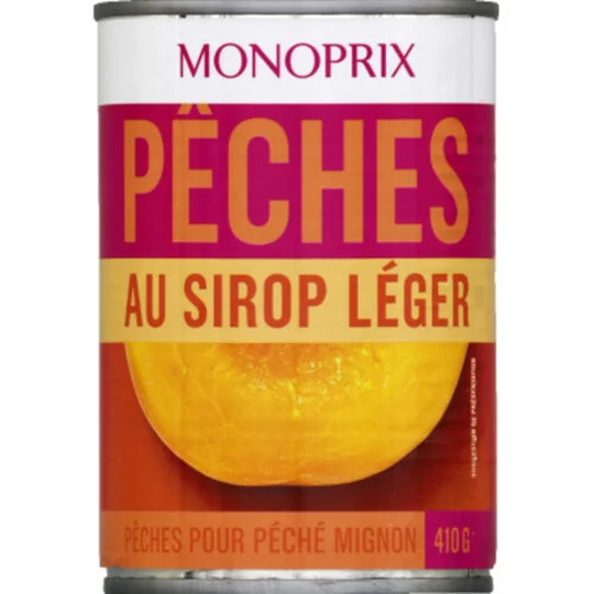 Pêches au sirop léger