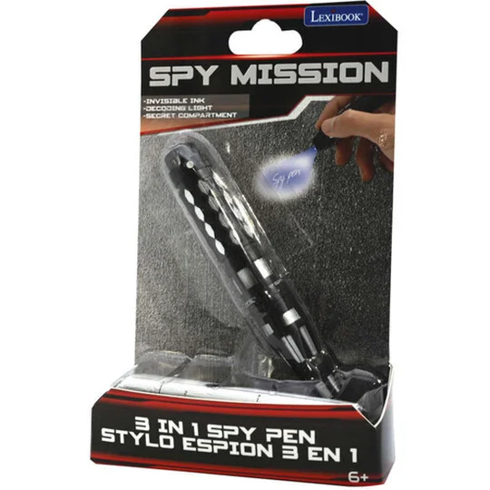 Stylo Spy mission avec message secret invisibles et lumière d'espion