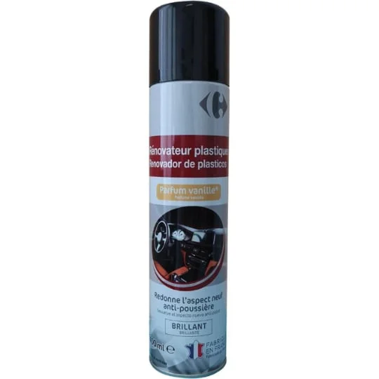 Rénovateur plastique aérosol , Brillant, Parfum vanille