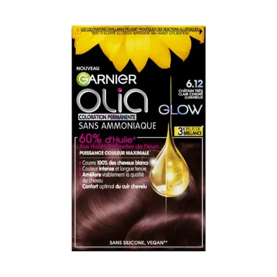 Coloration Cheveux Permanente Sans Amoniaque 6.12 Châtain Très Clair Cendré Lumineux