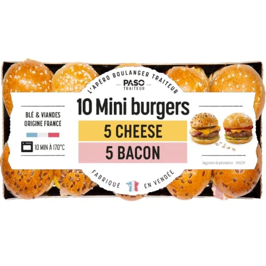 Duo mini burgers cheese et bacon