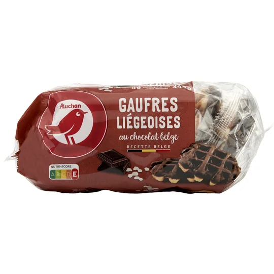Gaufres liégeoises nappées au chocolat belge sachets individuels
