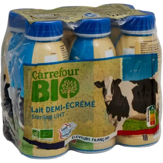 Lait bio demi-écrémé
