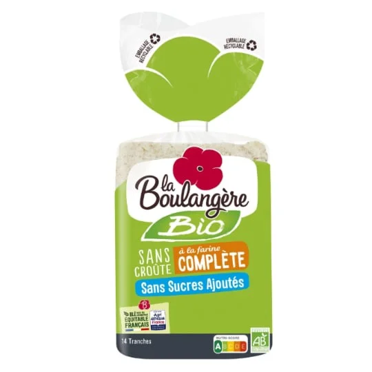 Pain de mie Complet Bio Sans Croûte