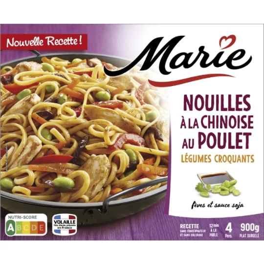 Plat cuisiné nouilles à la chinoise au poulet