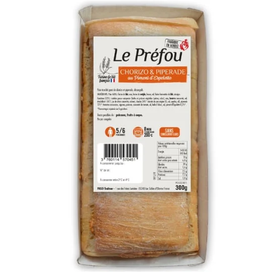 Pain apéritif Préfou chorizo piperade