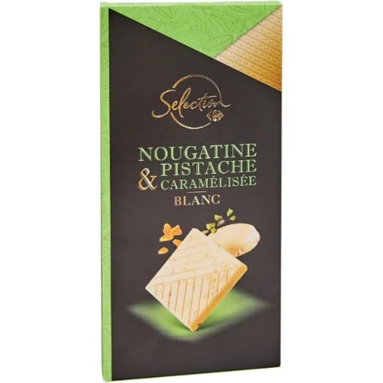 Chocolat blanc nougatine pistaches