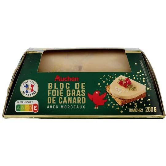 Bloc de foie gras de canard avec morceaux