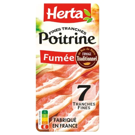 Poitrine fumée fines tranches