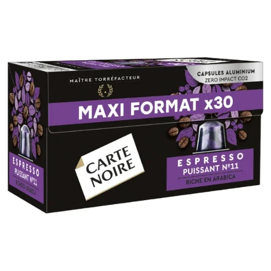 Café capsules Compatibles Nespresso Espresso puissant °11