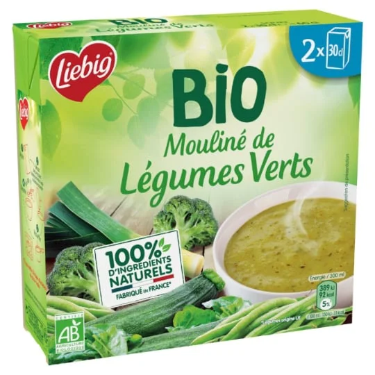 Soupe moulinée de légumes verts Bio