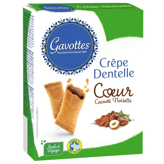 Crêpes coeur cacao et noisettes