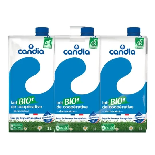 Lait demi-écrémé stérilisé UHT Bio