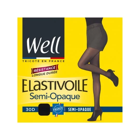 Collant femme semi-opaque noir 30D T4 Elastivoile