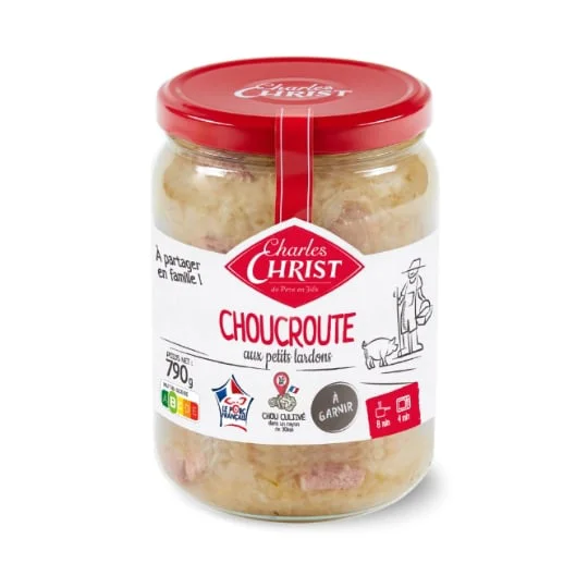 Plats cuisinés choucroute lardons Riesling