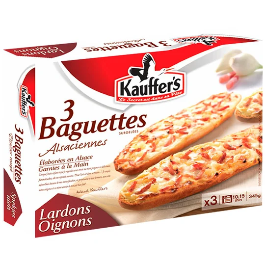Baguettes Alsacienne Lardons oignons